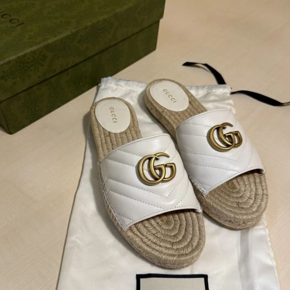 Gucci GG Espadrille Sandals Size 39 - New with Box & Dust Bag